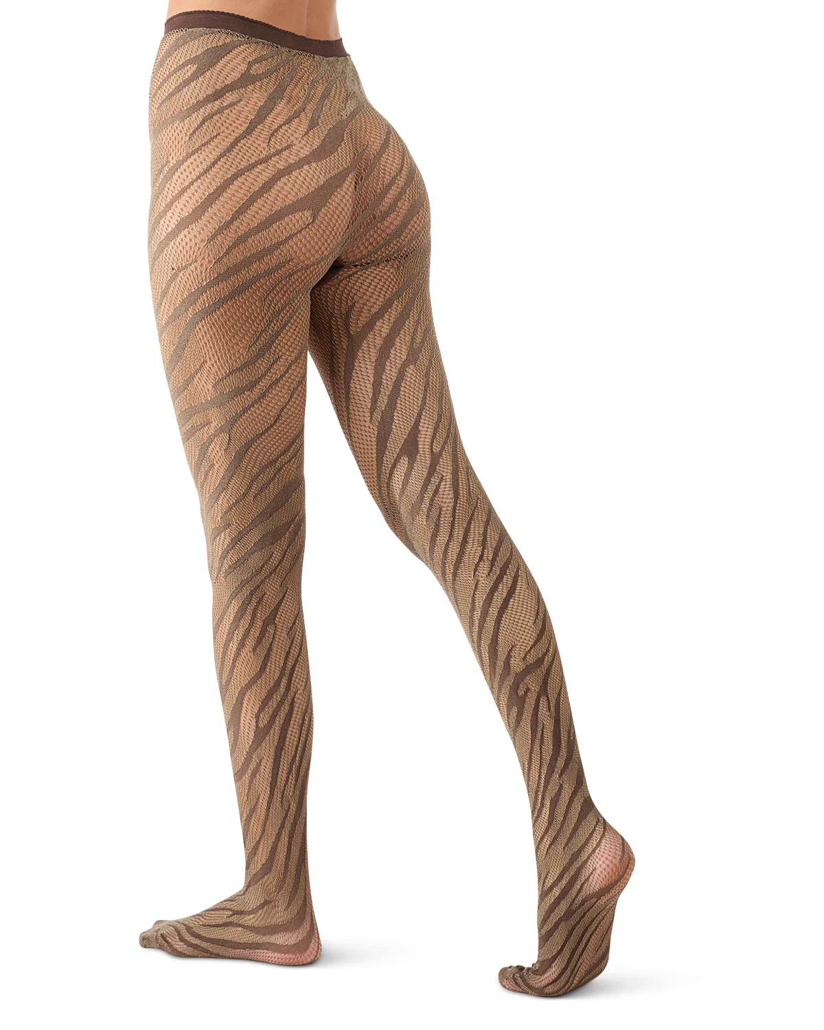 Women's Zebra-Patterned Sheer Net Tights – Image 8