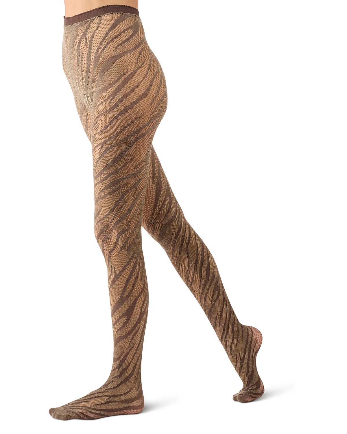 Women's Zebra-Patterned Sheer Net Tights – Image 5