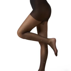 Women's Sheer All-Over Faux Pearl Trimmed Fashion Tights