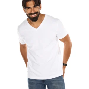 2 Pair Men's V-Neck Cool Cotton Stretch T-Shirt Undershirt