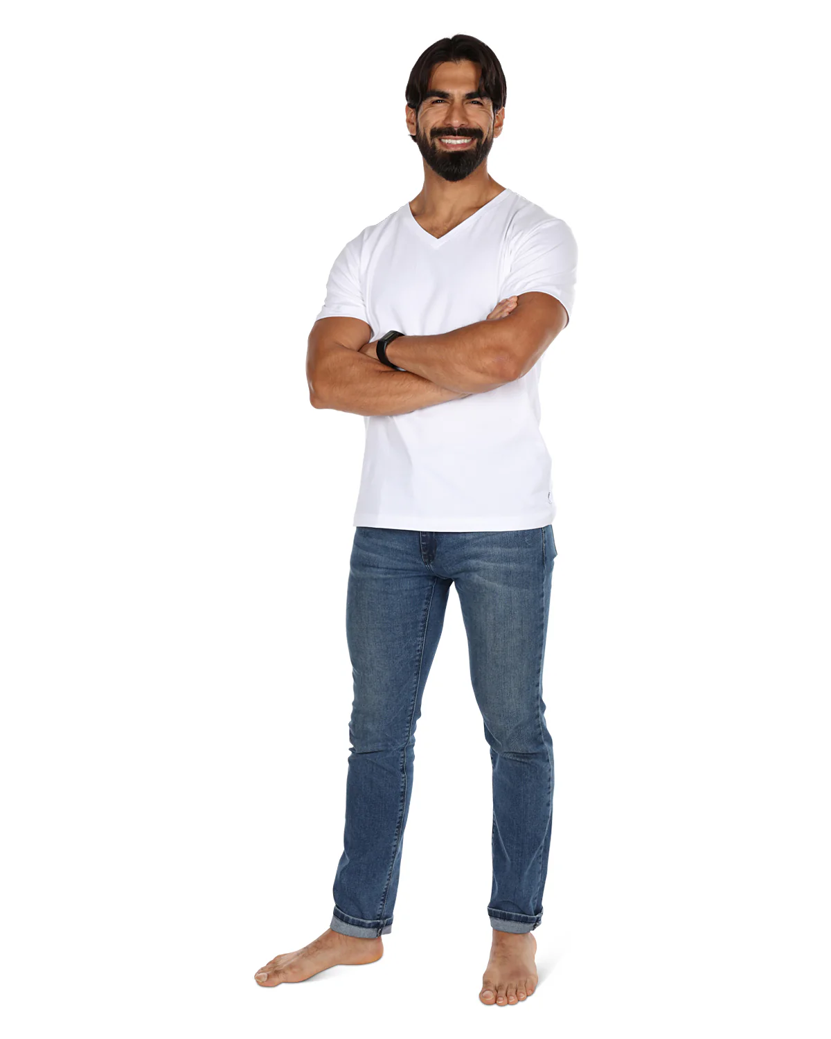 2 Pair Men's V-Neck Cool Cotton Stretch T-Shirt Undershirt – Image 4