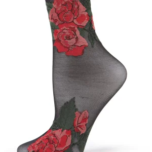 Beauty Rose Garden Sheer See-Through Ankle Socks