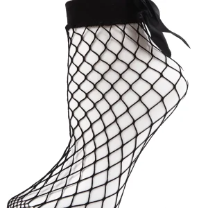 Women's Bow Maxi Fishnet Anklet Socks