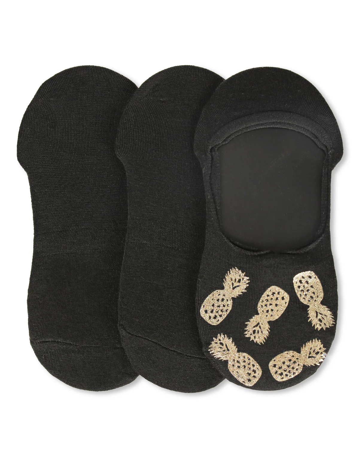 Women's 3 Pair Pack Golden Pineapples No Show Liner Socks – Image 3