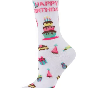 Happy Birthday Bamboo Blend Crew Novelty Socks