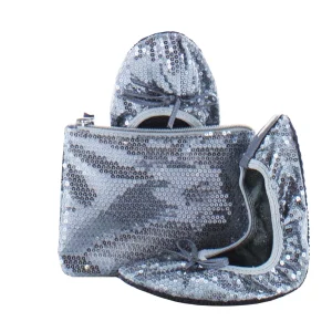 Sequin Flip Flat with Matching Pouch