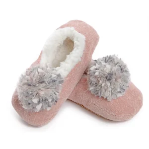 Women's Chenille Non-Skid Pom-Pom Slippers