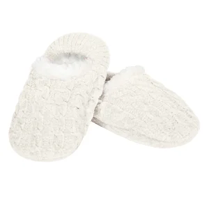 Women's Classic Cable Knit Chenille Non-Skid Slipper
