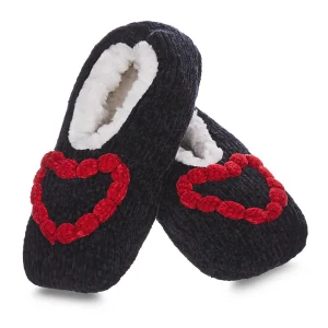 Women's Cozy Heart Chenille Sherpa-Lined Slippers