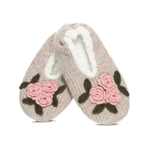 Women's Coming Up Roses Chenille Sherpa-Lined Slippers