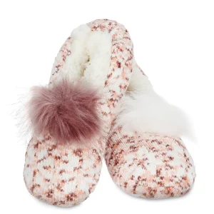 Speckled Chenille Interchangeable Pom Pom Slippers