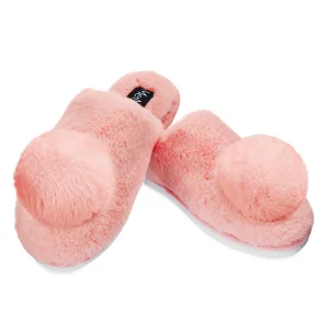 The Gloria Plush Pom-Pom Slippers