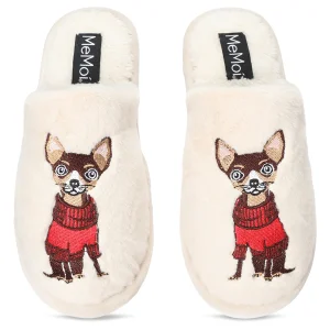Women's Cozy Dog Plush Slippers