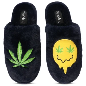 Women's Happy Weed Plush Slippers