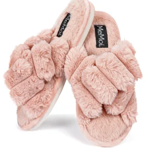 Women's Double Cross Plush Slippers
