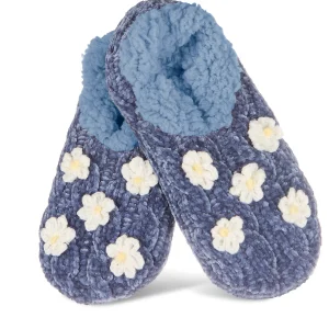 Women's Cozy Daisies Chenille Sherpa Lined Slippers