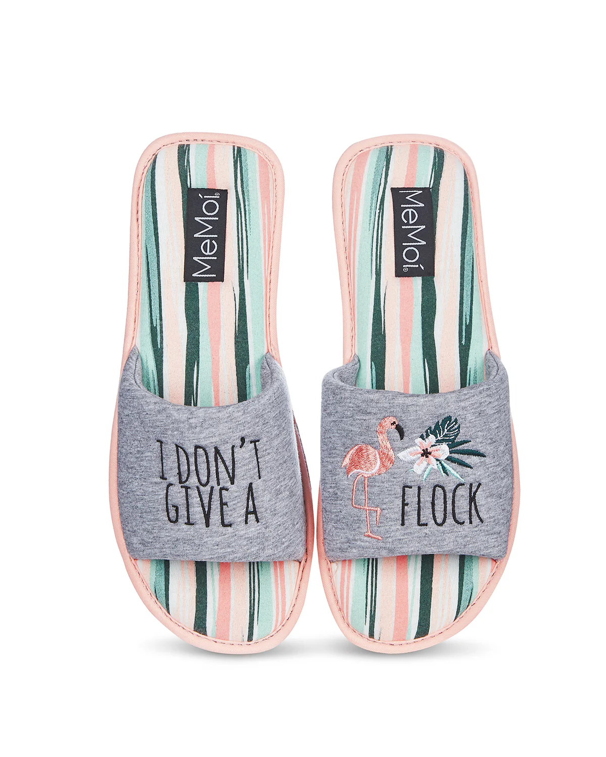 I Don't Give A Flock Open-Toe Flamingo Slippers – Image 2