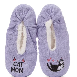 Women's Cat Mom Sherpa Lined Slippers