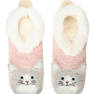 Women's Kitty Embellished Plush Lined Slippers