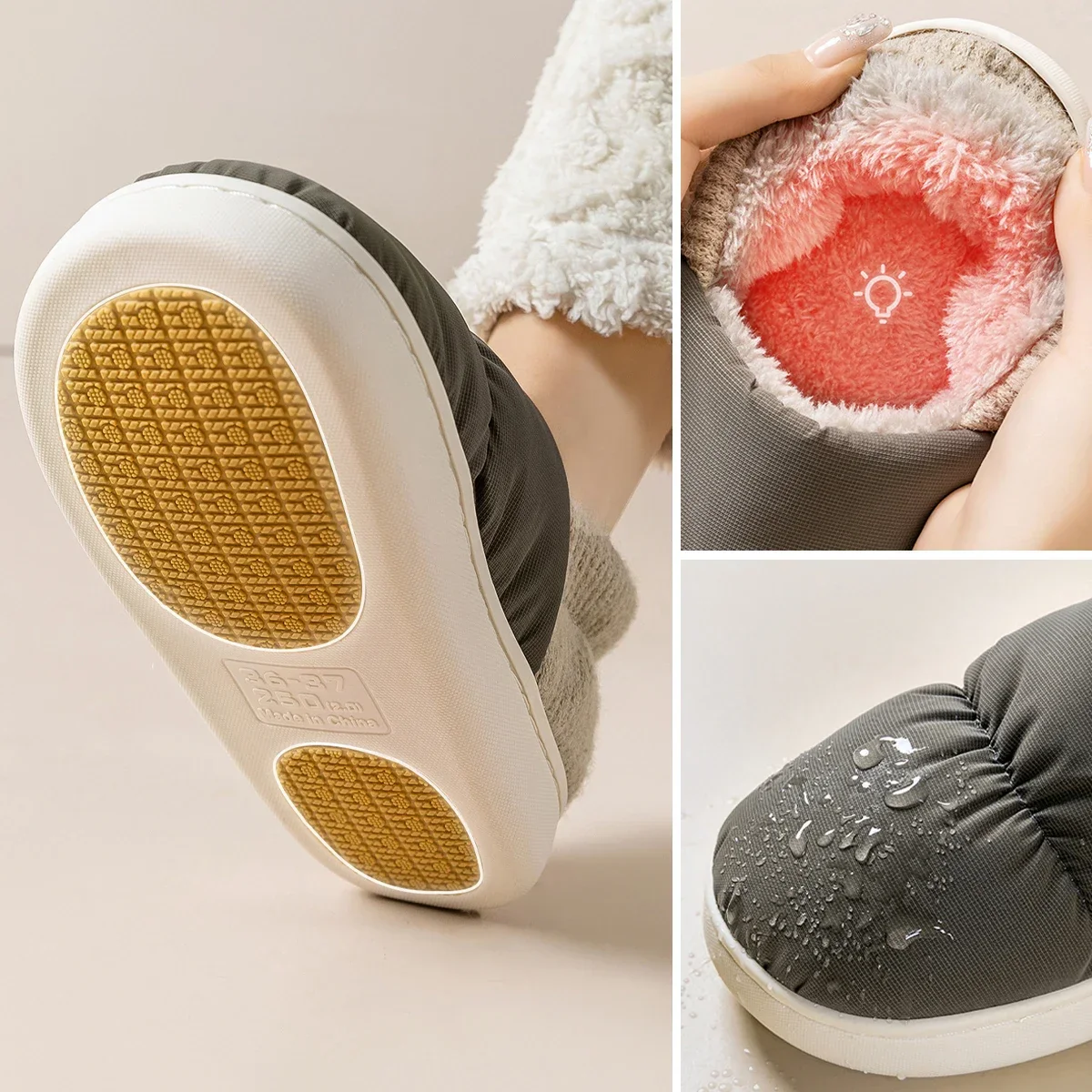 Soft and comfortable plush winter slippers – Image 6