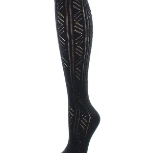 Mixed Schiffli Strip Knee High Sock
