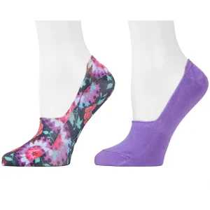 Natori Ornate Floral Liner Socks 2-Pack