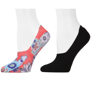 Natori Funky Floral No-Show Liner Socks 2-Pack