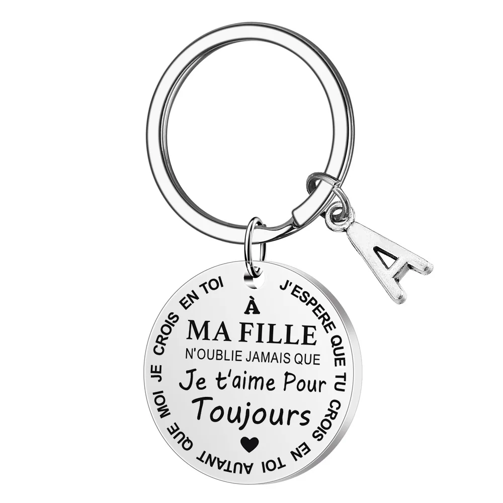 Porte-Clé à offrir "Ma fille" et "Mon fils" avec intiale - Idée Cadeau – Image 3