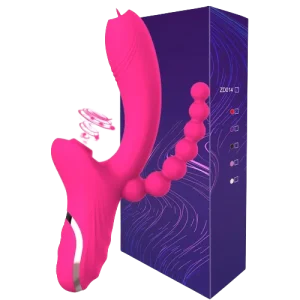 SENSUAL PEARLS - Vibromasseur 4 en 1 : vibration, lèche, succion et perles anales