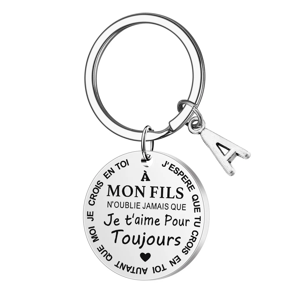 Porte-Clé à offrir "Ma fille" et "Mon fils" avec intiale - Idée Cadeau – Image 7