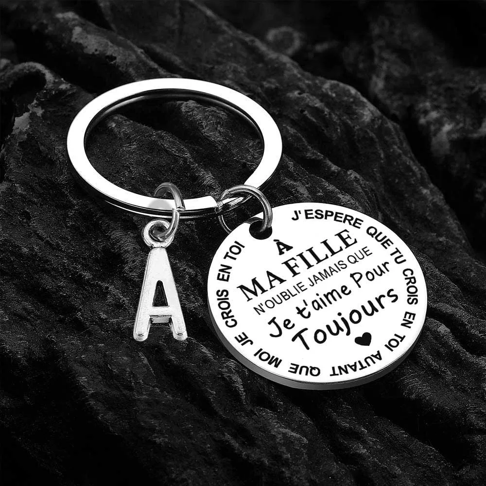 Porte-Clé à offrir "Ma fille" et "Mon fils" avec intiale - Idée Cadeau – Image 4