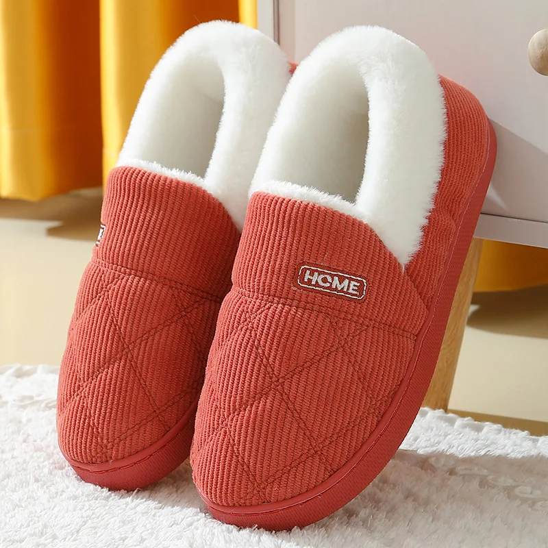 Pantoufles pelucheuses avec fourrure rembourrée pour hommes et femmes – Image 5