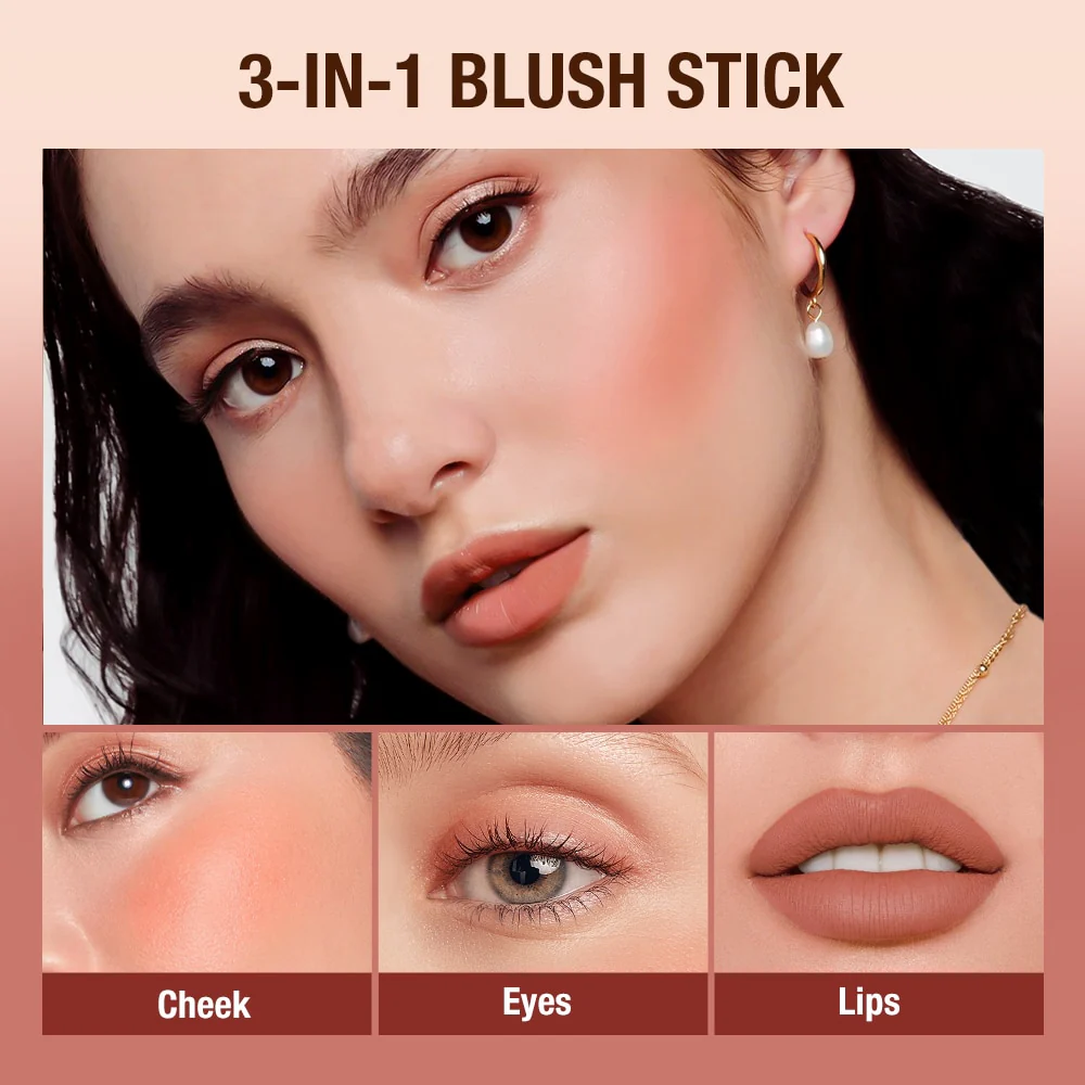 Stick maquillage 3 en 1 - Rouge à lèvre, fard à paupière et blush – Image 9
