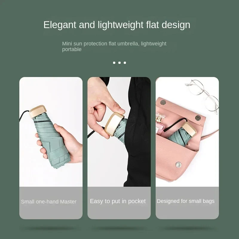 Mini Parapluie de Poche ULTRA léger en Vinyle Pliable – Image 4