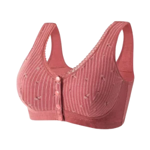 Soutien-gorge 100% Coton avec fleurs - Fermeture avant