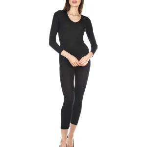 Poly Viscose Flat Knit Long Sleeve V Neck Top