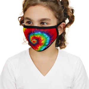Tie Dye Kids Fashion Face Covering with 5-Layer Filter Inserts