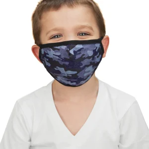 Navy Camo Kids Unisex Face Covering