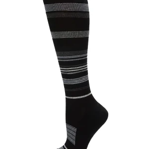 Unisex Multi-Striped Cotton Blend 15-20mmHg Graduated Compression Socks