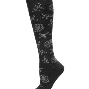 Women's Floral Cotton Blend 15-20mmHg Graduated Compression Knee Sock