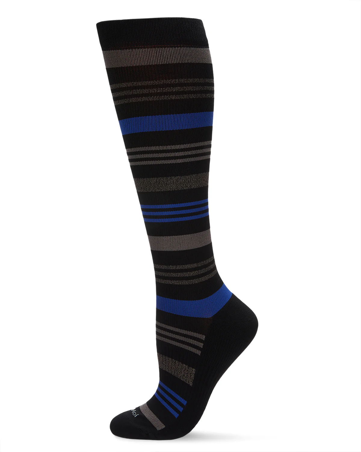 Women's Striped Nylon 15-20mmHg Graduated Compression Socks – Image 2