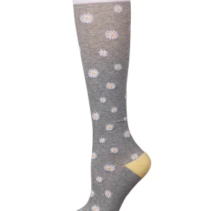 Daisies Cotton Blend 15-20 mmHg Graduated Compression Socks