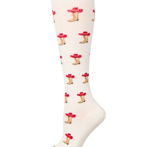 Unisex "Cowboy Boots" Cotton Blend Moderate Compression Knee Socks