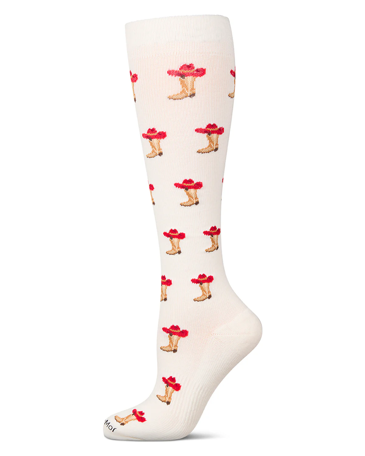 Unisex "Cowboy Boots" Cotton Blend Moderate Compression Knee Socks – Image 2