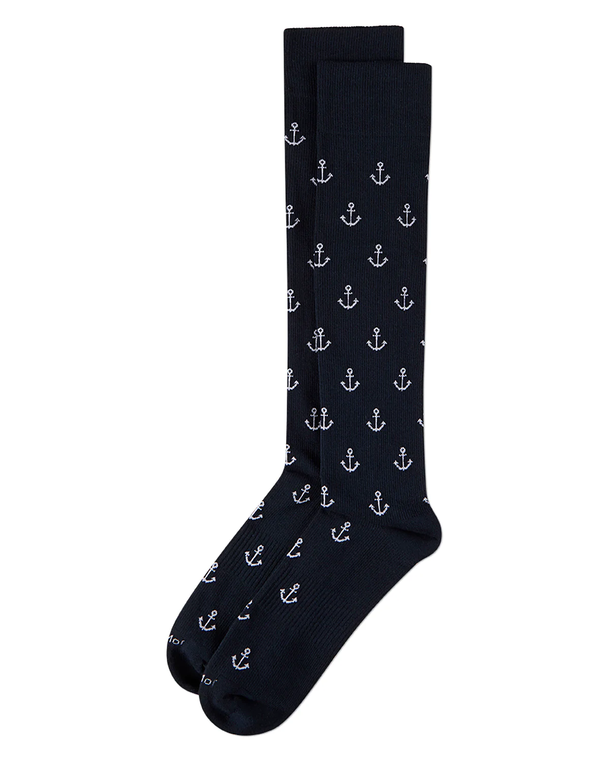 Unisex "Nautical Anchors" Cotton-Blend Graduated Compression Sock – Image 2