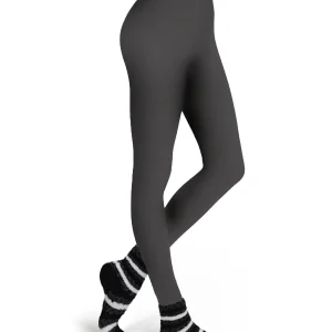 Women's Charcoal Stripe Cozy Sock And Legging Set