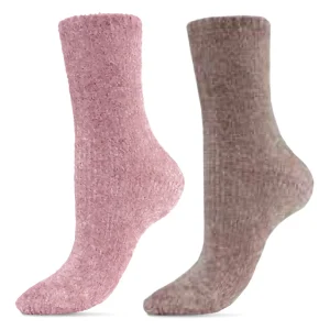 Chenille Luxe Cozy Crew Sock 2 Pack
