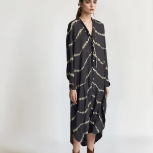 Stella Azur - Robe Bohème Tie-Dye Mi-Longue